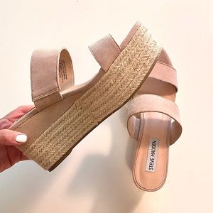 Steve Madden Nude Wedge Sandals Size 7.5